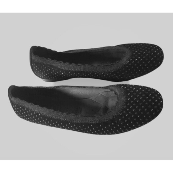 HISPANITAS 3D Black Women's Hobnail Scalloped Bethel Ballerina Flats Shoes US 6 - Picture 7 of 11